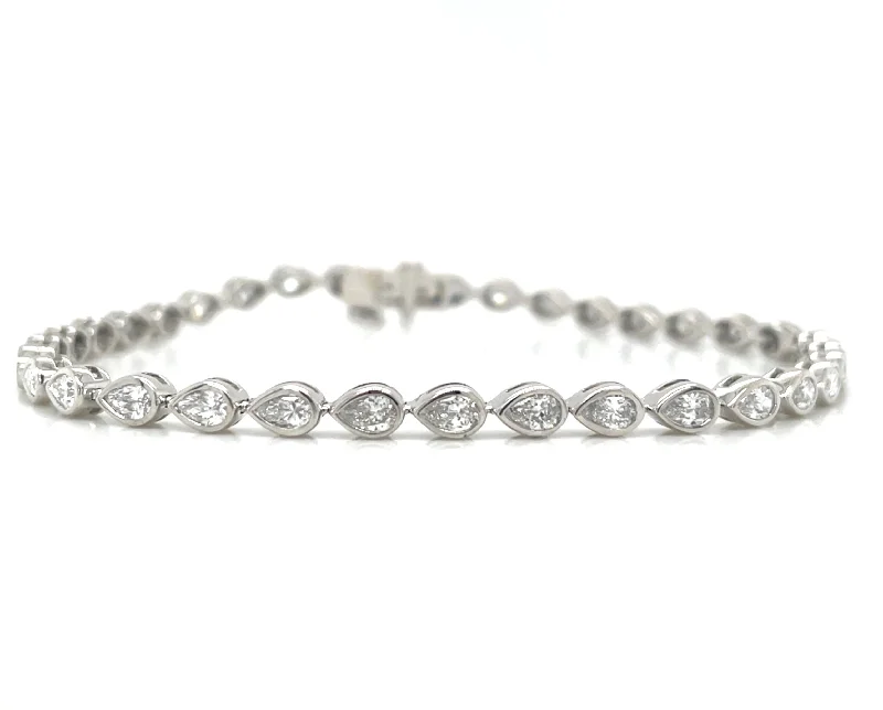 Enamel - Coated Bangles in Vibrant Colors14ct White Gold 2.82ct Pear Bezel Laboratory Grown Diamond Tennis Bracelet