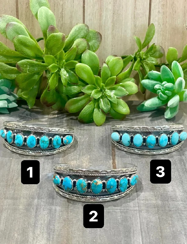 Stackable Cuff Bracelets for a Layered LookSouthwest Handmade Sonoran Mountain Turquoise & Sterling Silver Cuff Bracelet