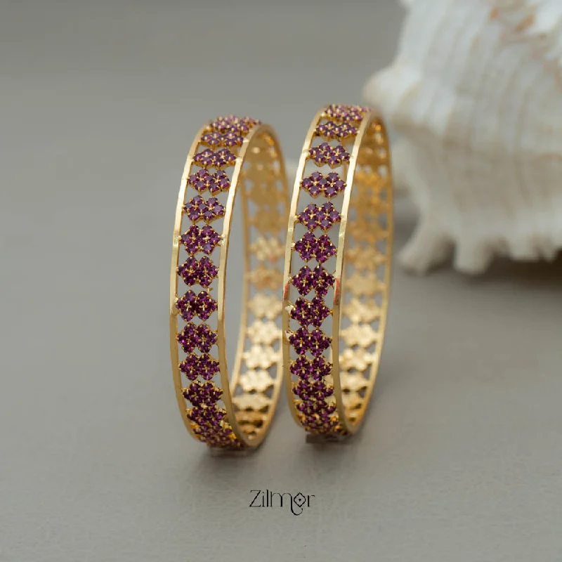 Enamel - Coated Bangles in Vibrant ColorsKF101763 - Gold Plated AD Stone Bangles