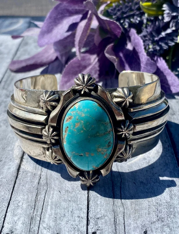 Adjustable Cuff Bracelets for a Perfect FitVintage Jimmy Secatero Kingman Turquoise & Sterling Silver Cuff Bracelet