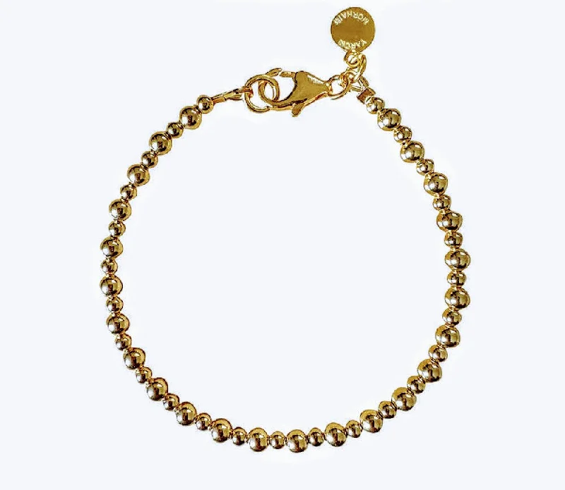 Solid Gold Bangles with Intricate EngravingsYaron Morhaim Slender Gold Spheres Bracelet