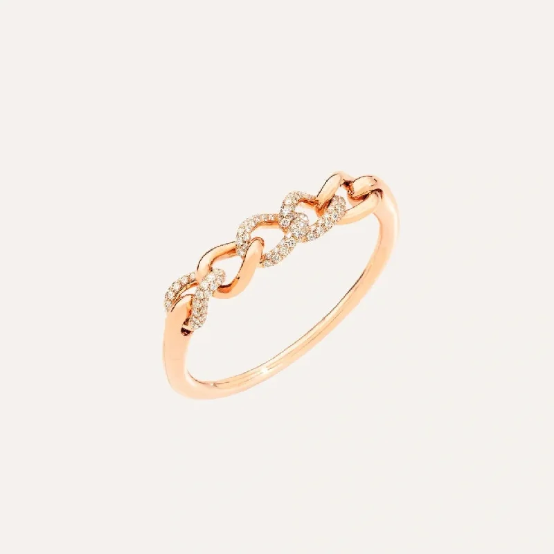 Adjustable Leather Bangles for a Bohemian StylePomellato Catene Bangle in 18k Rose Gold with Diamonds