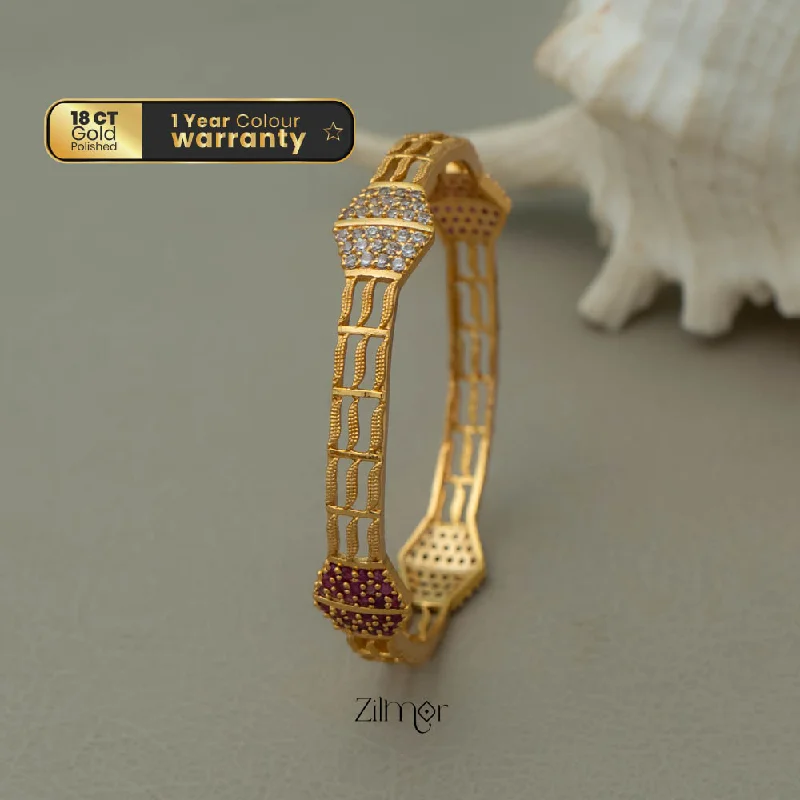 Solid Gold Bangles with Intricate EngravingsGoldtone Stone Bridal Bangle SG100201