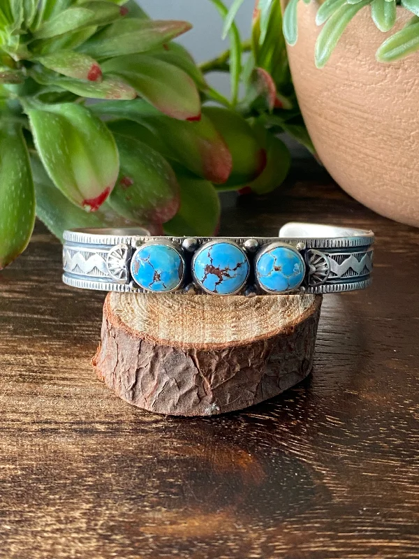 Enamel - Coated Cuff Bracelets in Vibrant ColorsFrancis Yazzie Golden Hill’s Turquoise & Sterling Silver Cuff Bracelet