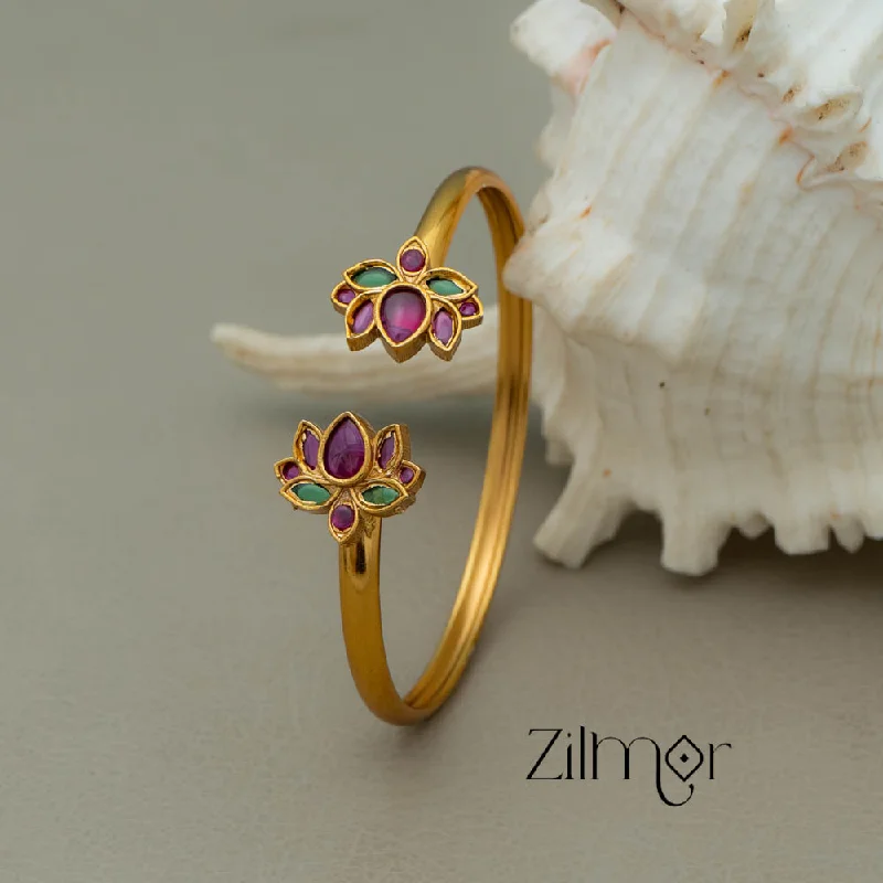 Stackable Bangle Sets for a Trendy LookGold Toned Lotus bangle  - BH10023