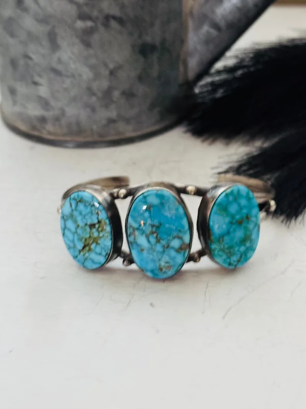 Minimalist Cuff Bracelets in Sleek Stainless SteelPeggy Skeets Birdseye Kingman Turquoise & Sterling Silver Cuff Bracelet