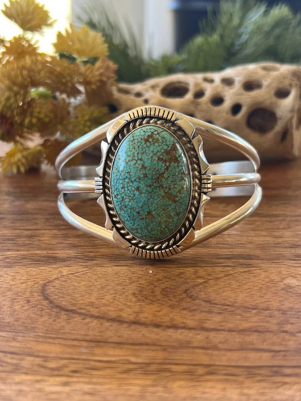 Eco - Friendly Cuff Bracelets Made from Recycled MaterialsEddie Secatero Turquoise Mountain & Sterling Silver Cuff Bracelet