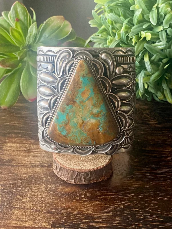 Bohemian - Style Cuff Bracelets with BeadworkAlex Sanchez Natural Royston Turquoise & Sterling Silver Cuff Bracelet