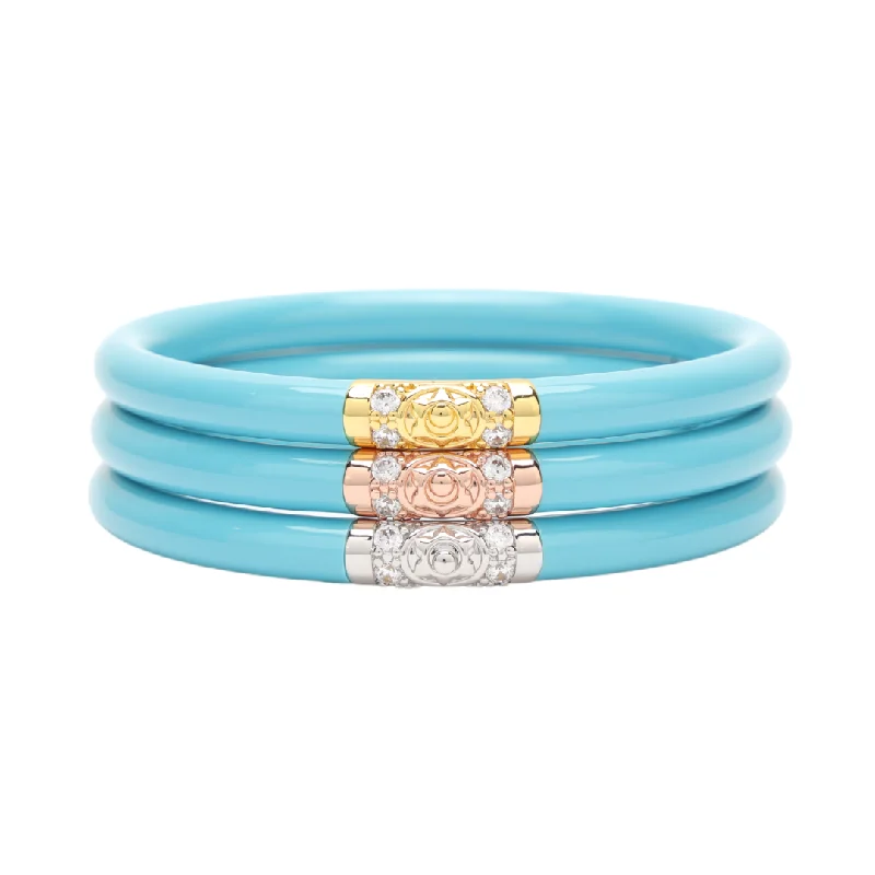 Stackable Bangle Sets for a Trendy LookBuDhaGirl | Set of Three | Three Kings All Weather Bangles in Turquoise