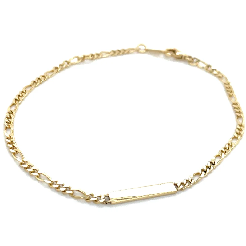 Stackable Bangle Sets for a Trendy Look9ct Yellow Gold Figaro Link ID Bracelet