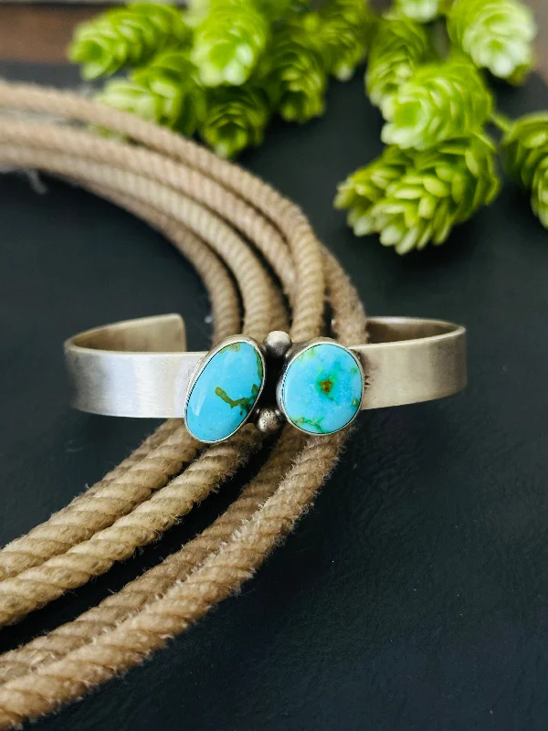 Vintage - Inspired Cuff Bracelets with Floral MotifsKathleen Livingston Sonoran Mountain Turquoise & Sterling Silver Cuff Bracelet