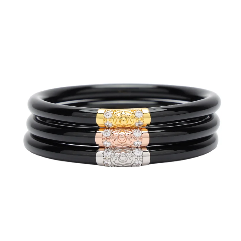 Enamel - Coated Bangles in Vibrant ColorsBuDhaGirl | Set of Three | Three Kings All Weather Bangles in Black