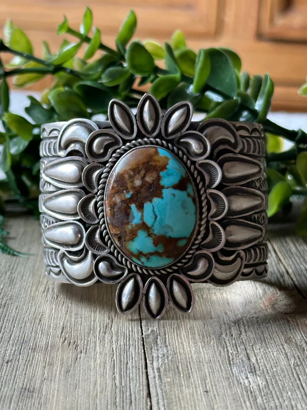 Cuff Bracelets with Engraved Initials for PersonalizationAlex Sanchez Natural Royston Turquoise & Sterling Silver Cuff Bracelet