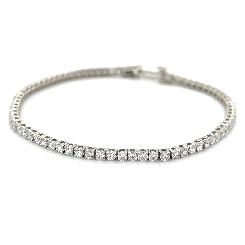 Stackable Bangle Sets for a Trendy Look14ct White Gold 3.05ct Laboratory Grown Diamond Tennis Bracelet