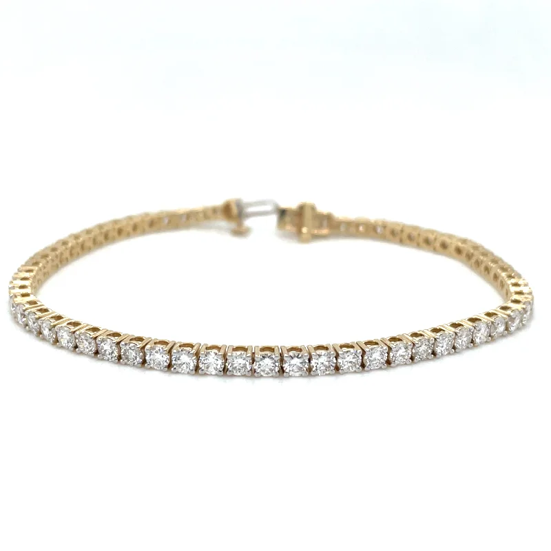 Enamel - Coated Bangles in Vibrant Colors14ct Yellow Gold 3.92ct Laboratory Grown Diamond Tennis Bracelet