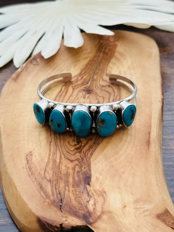 Mens Cuff Bracelets with a Masculine DesignAugustine Largo Kingman Turquoise & Sterling Silver Cuff Bracelet