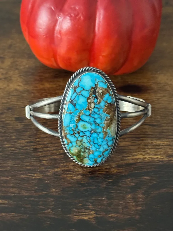 Cuff Bracelets with Magnetic Clasps for Easy WearDave Skeets Birds Eye Kingman Turquoise & Sterling Silver Cuff Bracelet