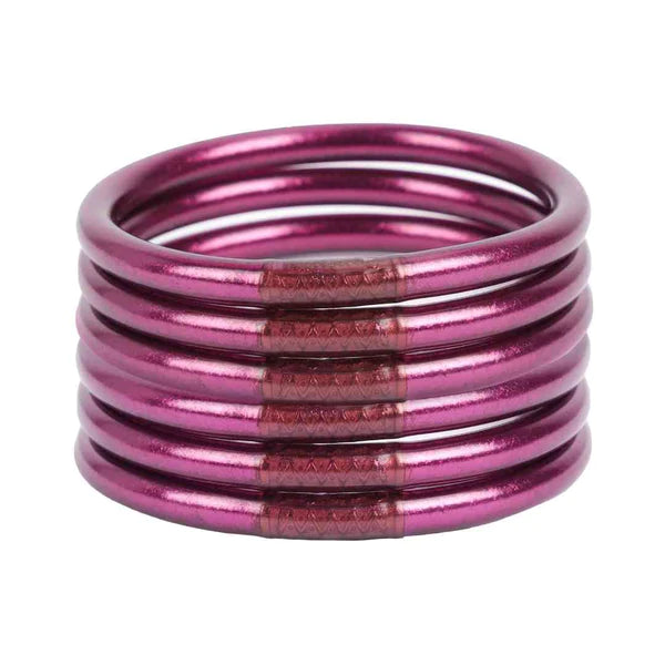 Stackable Bangle Sets for a Trendy LookBuDhaGirl | Set of Six | All Weather Bangles in Amethyst