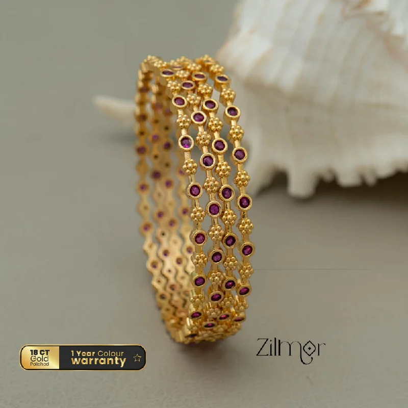 Solid Gold Bangles with Intricate EngravingsAD stone bangle  - PE10055