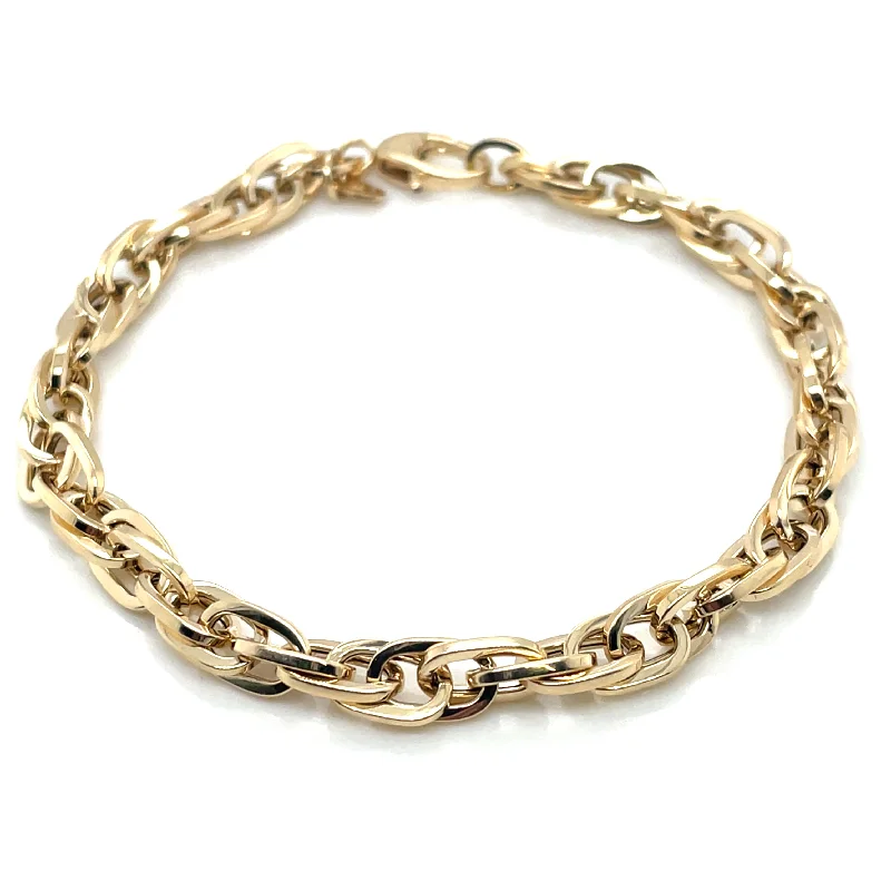 Stackable Bangle Sets for a Trendy Look9ct Yellow Gold Square Link Rope Twist Bracelet