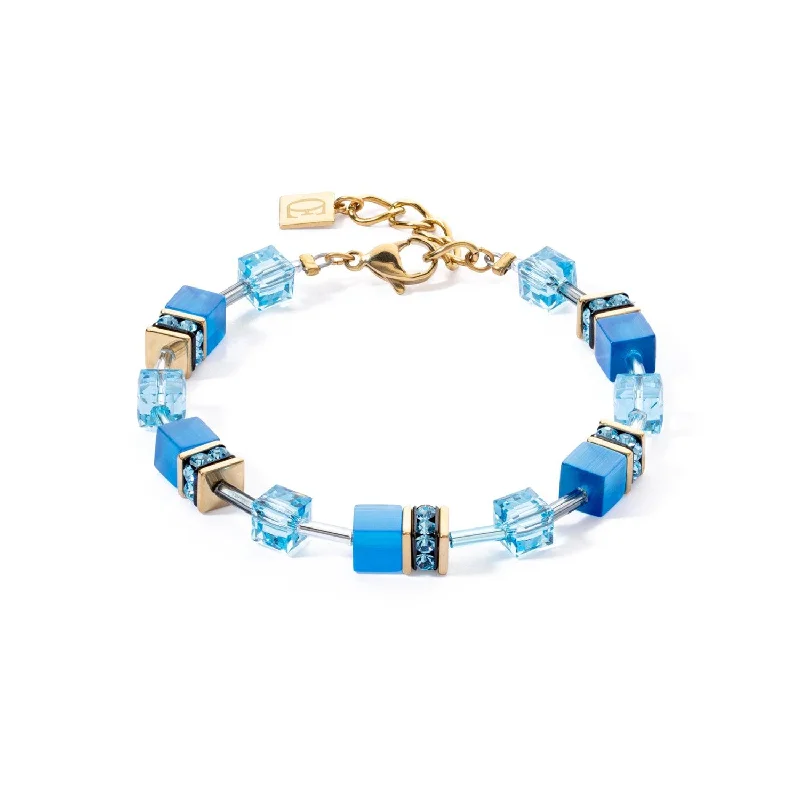 Stackable Bangle Sets for a Trendy LookCoeur De Lion GeoCUBE® Iconic Mono Gold Turquoise Bracelet