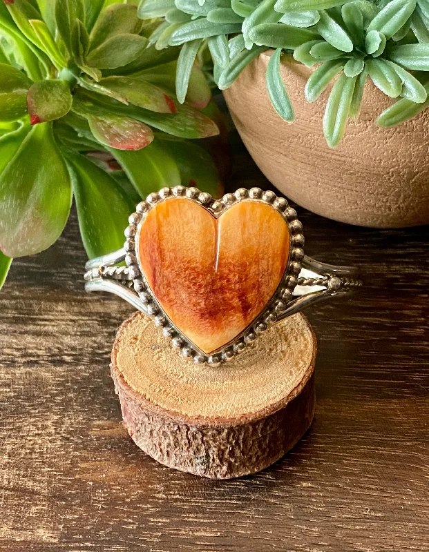 Adjustable Cuff Bracelets for a Perfect FitNavajo Made Spiny Oys & Sterling Silver Heart Cuff Bracelet