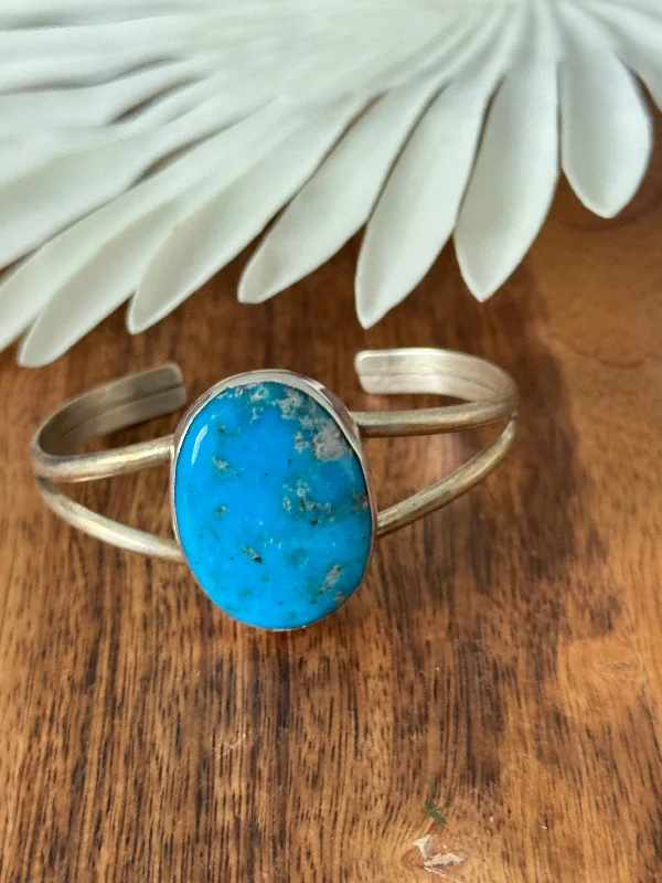 Eco - Friendly Cuff Bracelets Made from Recycled MaterialsNavajo Made Kingman Turquoise & Sterling Silver Cuff Bracelet