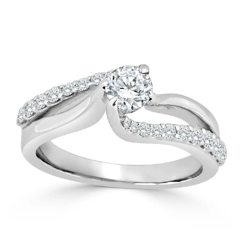 Auriya 14k Gold 3/4ct TDW Round Split-Shank Diamond Solitaire Engagement Ring by Auriya