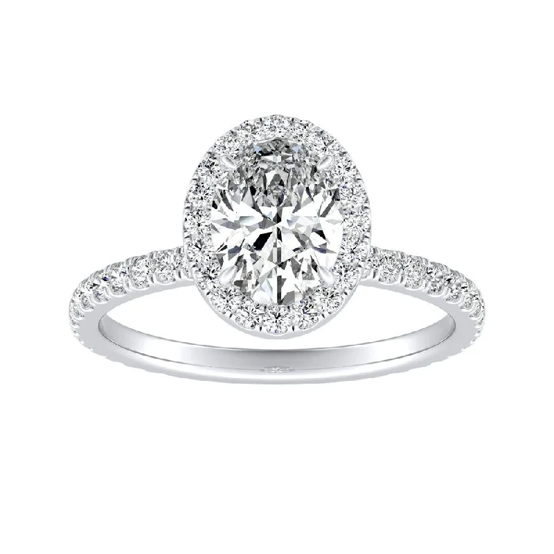 Auriya 18k Gold 1 5/8ctw Oval-cut Halo Diamond Engagement Ring (H-I, SI1-SI2)