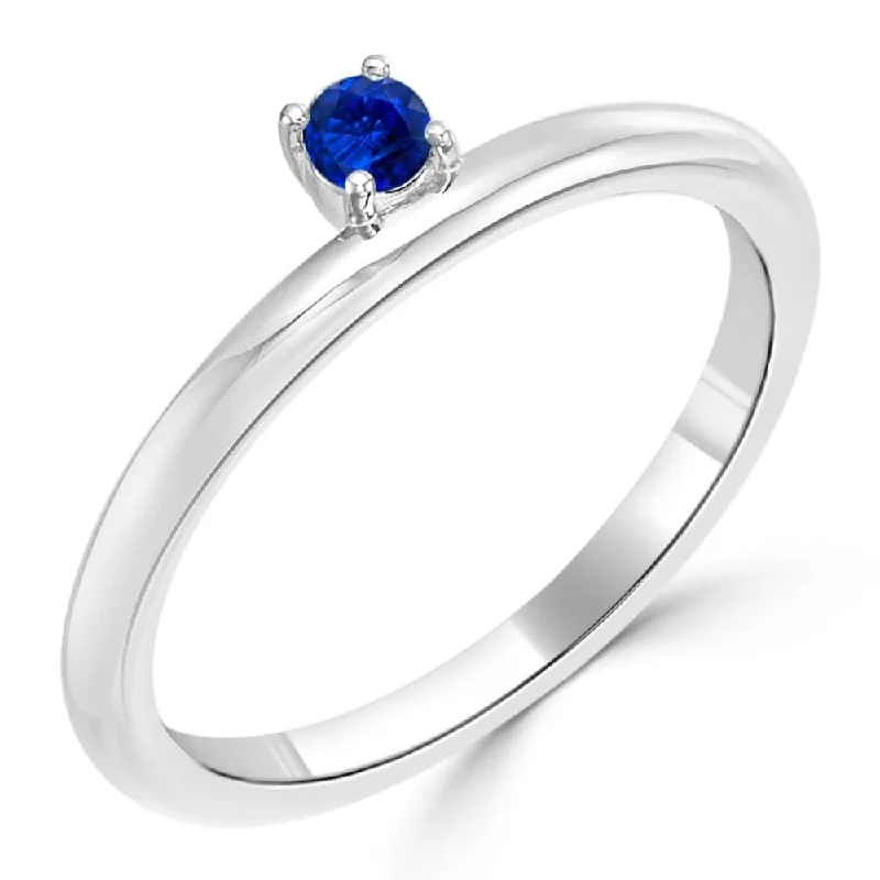 Auriya Beaded 1/10ctw Cushion Cut Sapphire Bezel Solitaire Engagement Ring 10k Gold (I-J, I1-I2)