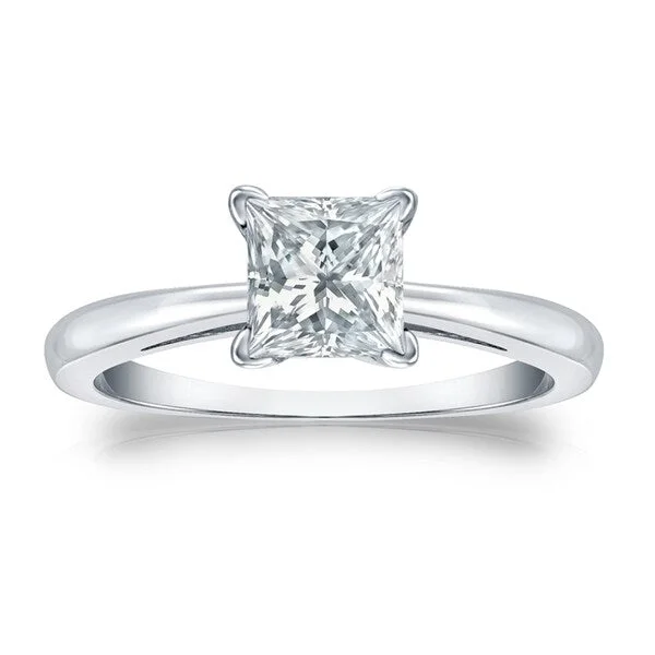 Auriya Platinum 2 1/4ctw Princess-Cut Solitaire Diamond Engagement Ring GIA Certified