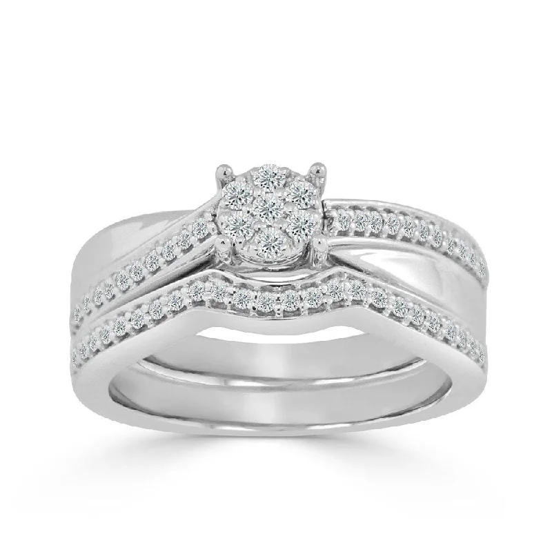 Auriya Round 1/3ct TDW Diamond Engagement Ring Set 14k Gold