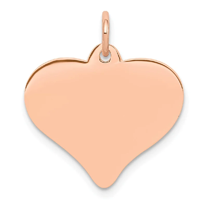 Charm Pendants with Multiple Small Decorative Elements14k Rose Gold Heart Disc Charm or Pendant, 18mm