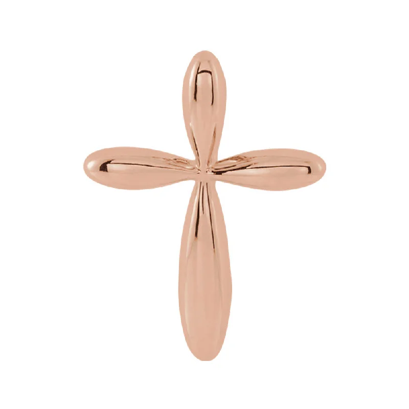 Initial Letter Pendants for a Personalized Touch14k Rose Gold Rounded Cross Slide Pendant, 11 x 15mm