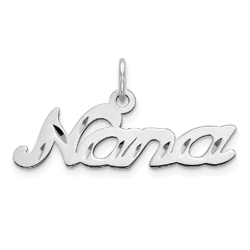 Charm Pendants with Multiple Small Decorative Elements14k White Gold Nana Charm or Pendant, 27mm