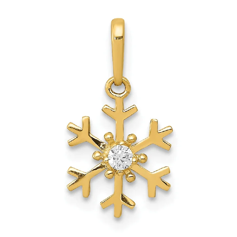 Charm Pendants with Multiple Small Decorative Elements14k Yellow Gold & Cubic Zirconia Snowflake Charm or Pendant, 8mm