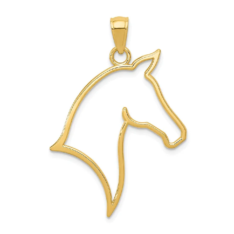 Initial Letter Pendants for a Personalized Touch14k Yellow Gold Horse Head Silhouette Pendant