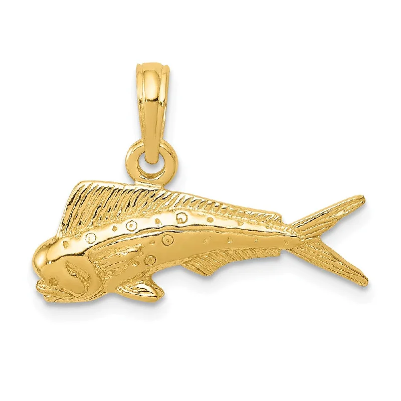 Initial Letter Pendants for a Personalized Touch14k Yellow Gold Polished Mahi Mahi Fish Pendant