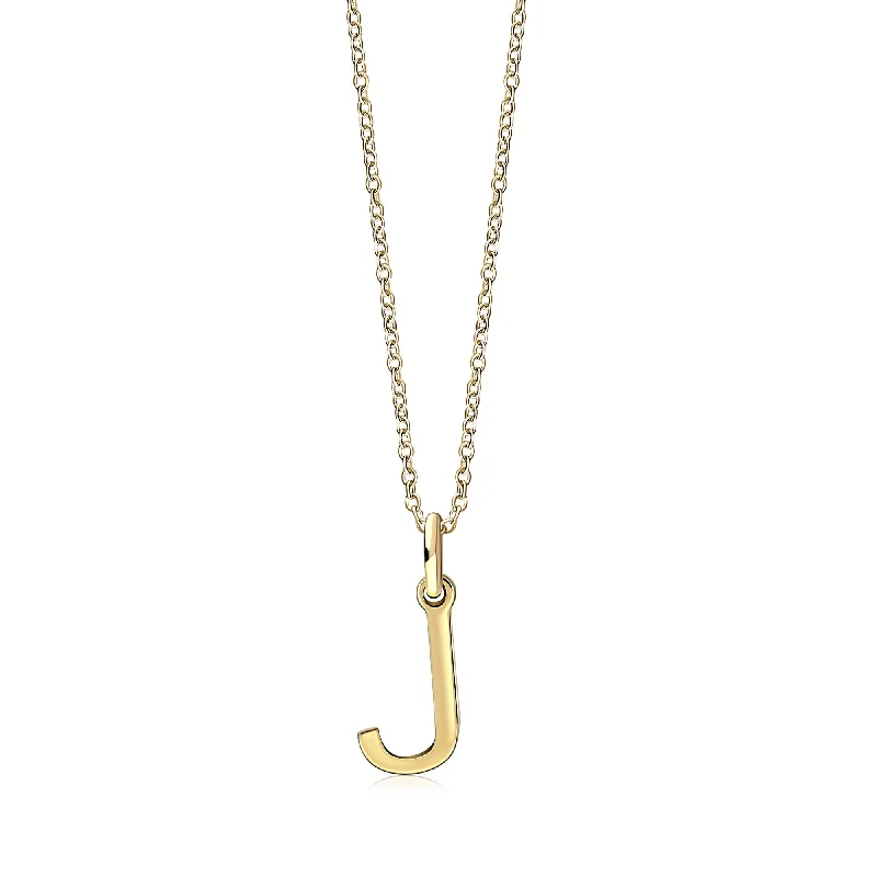 Heart - Shaped Pendant Necklaces with Birthstone Inlays9ct Yellow Gold Initial 'J' Necklace