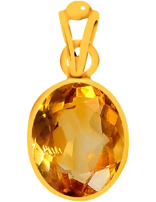 Locket Pendant Necklaces with Personalized EngravingsCertified Citrine Sunehla Panchdhatu Pendant 3cts or 3.25ratti