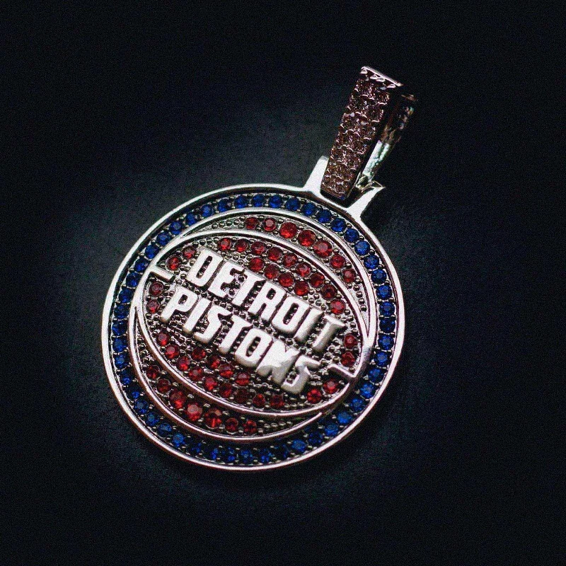 Crystal - Embellished Pendant Necklaces for a Glamorous LookDetroit Pistons Official NBA Logo Pendant