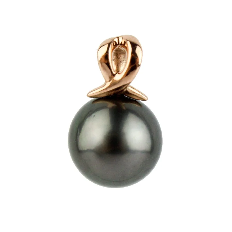 Heart - Shaped Pendant Necklaces with Birthstone InlaysMidnight 9.4mm Tahitian Pearl Hau Pendant