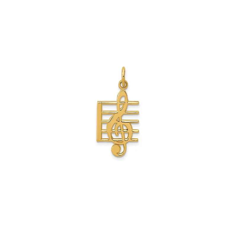 Charm Pendants with Multiple Small Decorative ElementsMusical Staff Pendant (14K)