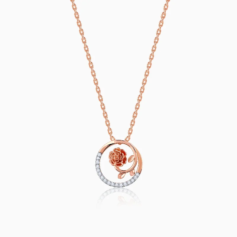 Locket Pendant Necklaces with Personalized EngravingsRose Gold Blissful Shine Diamond Pendant