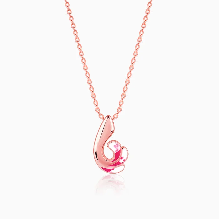 Zodiac Sign Pendant Necklaces for Astrology EnthusiastsRose Gold Curled Wing Pendant With Link Chain