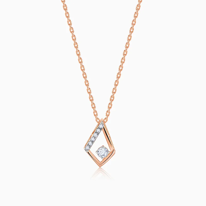 Nature - Inspired Pendant Necklaces with Leaf or Flower DesignsRose Gold Dawn Diamond Pendant