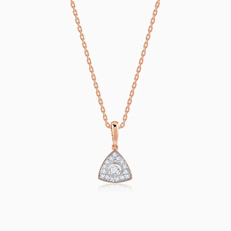 Crystal - Embellished Pendant Necklaces for a Glamorous LookRose Gold Desirable Diamond Pendant