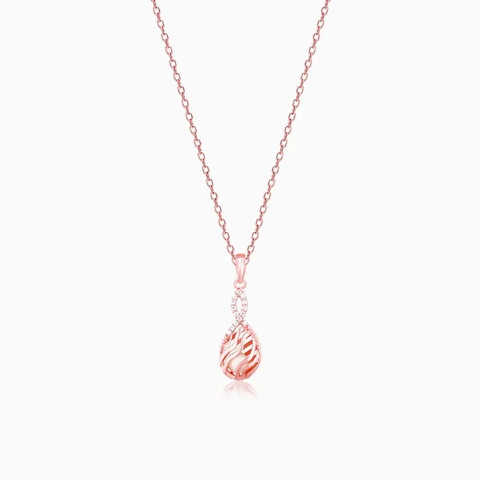 Heart - Shaped Pendant Necklaces with Birthstone InlaysRose Gold Pious Love Pendant With Link Chain