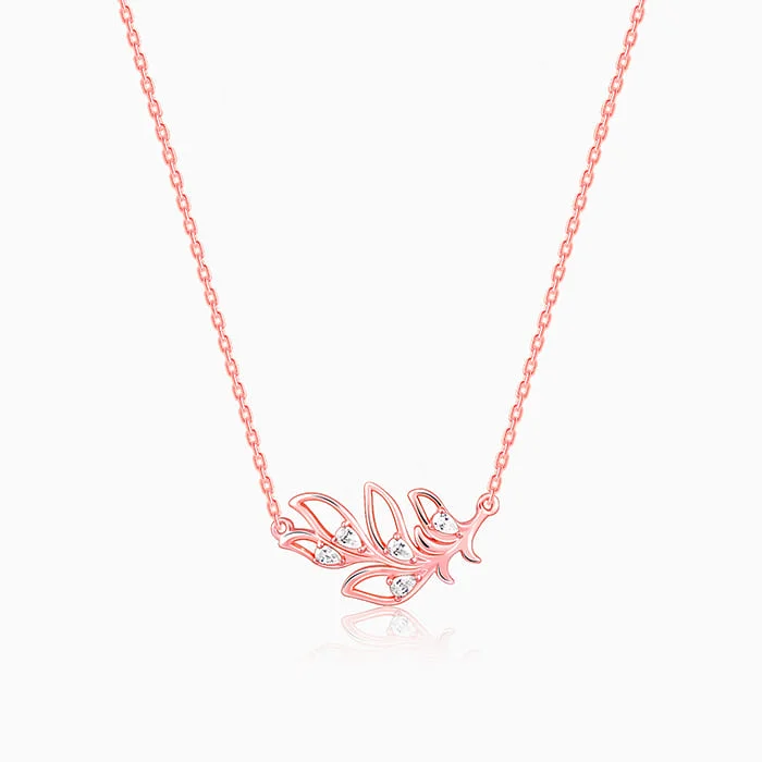 Locket Pendant Necklaces with Personalized EngravingsRose Gold Saumya Mor Pankh Necklace