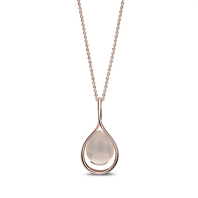 Heart - Shaped Pendant Necklaces with Birthstone InlaysRose Gold Vermeil Rose Quartz Twist Pendant